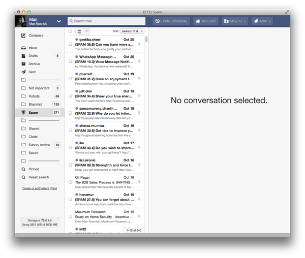FastMail desktop interface screenshot